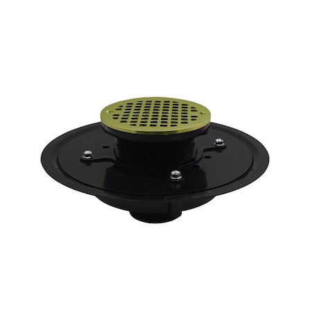 Jones Stephens 2in. Heavy Duty ABS Drain Base with 3-1/2in. Plastic Spud and 5in. Polished Brass Strainer D51044